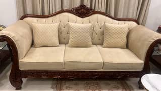 Tali Wood 7 seater sofa set