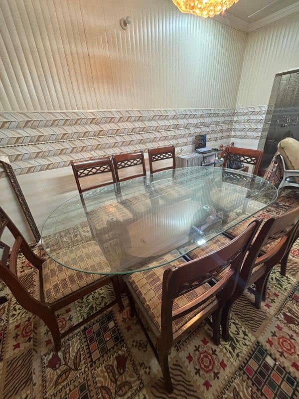 pure wood dining with 8 table 0