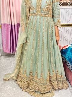 walima bridal maxi. . . aqua shade. double layer. . front nd back haevy work