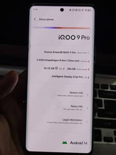 Vivo IQOO 9 pro official approved dual sim 12+12/256