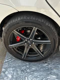 slightly used 18" rims with almost brand new tyres