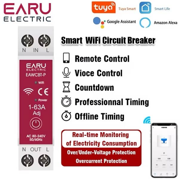 Tuya Smart WiFi Circuit Breaker 63A 0