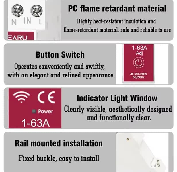 Tuya Smart WiFi Circuit Breaker 63A 4