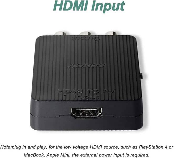 HDMI to AV, HDMI to RCA CVBs Adapter Supports PAL/NTSC Compatible 3