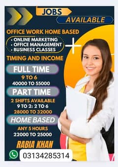 Males and females staff required office work home base