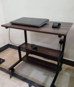 Adjustable height laptop table, study table , with bookshelfs &