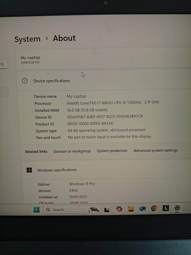 14 inch Thinkpad t490s- i7 8thgen 3