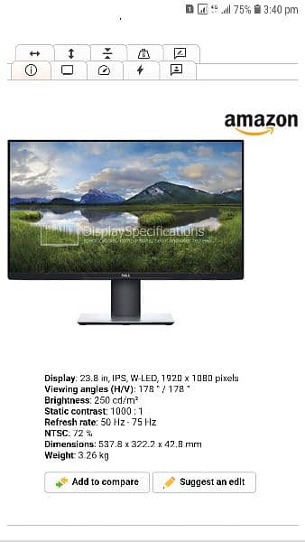Dell ips 24" bazelless led model p2419h 1