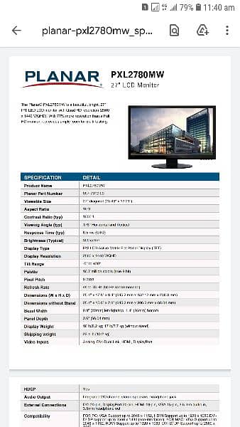 Dell ips 24" bazelless led model p2419h 3