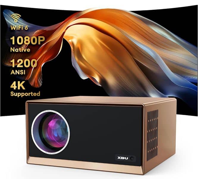 Native 1080P 4K Projector | WiFi6 Bluetooth | XIDU 1200 ANSI 4