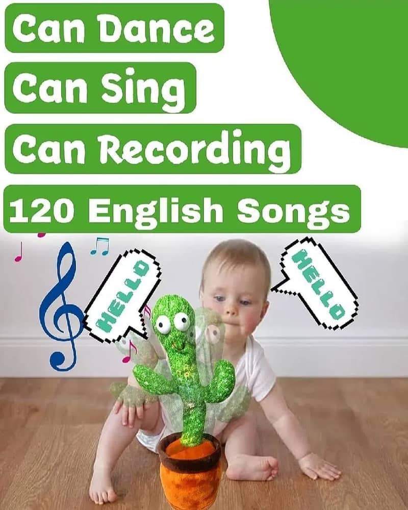 Interactive Plush Dancing Cactus Toy - Electric Drive Set for Kids (1 3