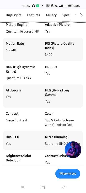 SAMSUNG 55 INCH The Frame QLED QA55LS03A UHD 4K 120hz 2.1 HDMI TV 7