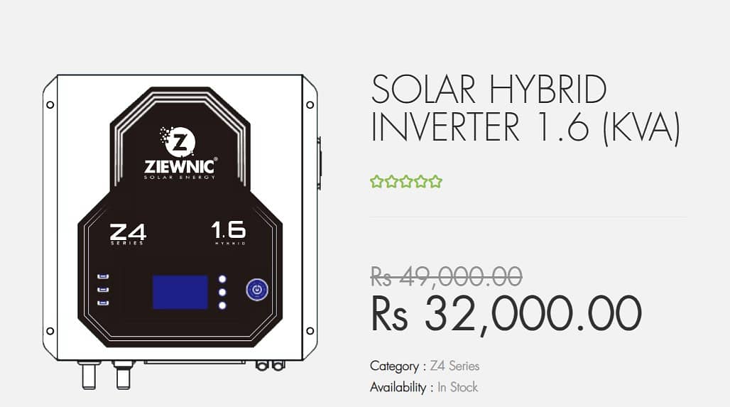 SOLAR HYBRID INVERTER ZIEWNIC 1.6 (KVA) 1
