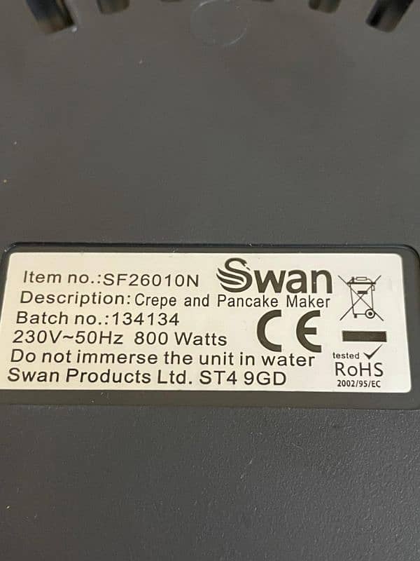Swan Electric Crepe / Pancake Maker, Imported 2