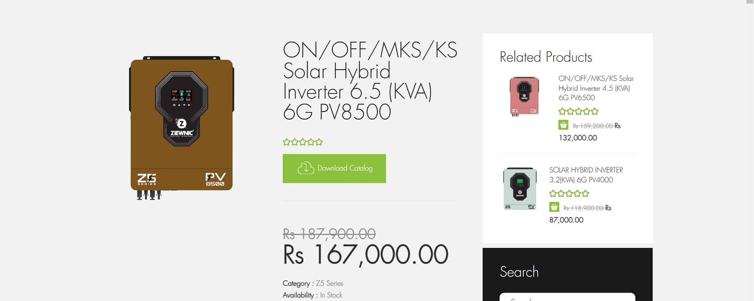 ON/OFF/MKS/KS Solar Hybrid Inverter 6.5 (KVA) 6G PV8500 and 4.5 (KVA) 8