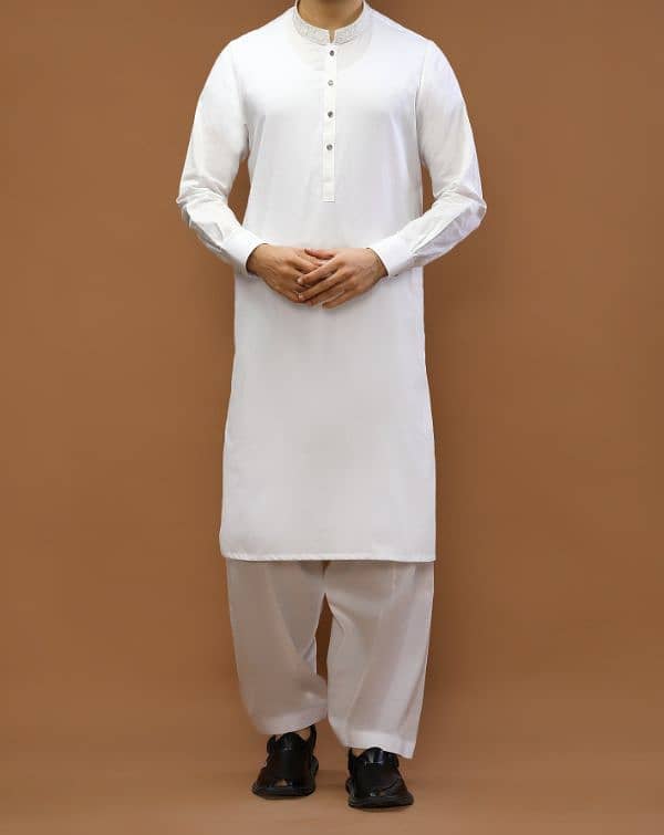 Men's Unstitched Cotton Sotton Plain Suit 9