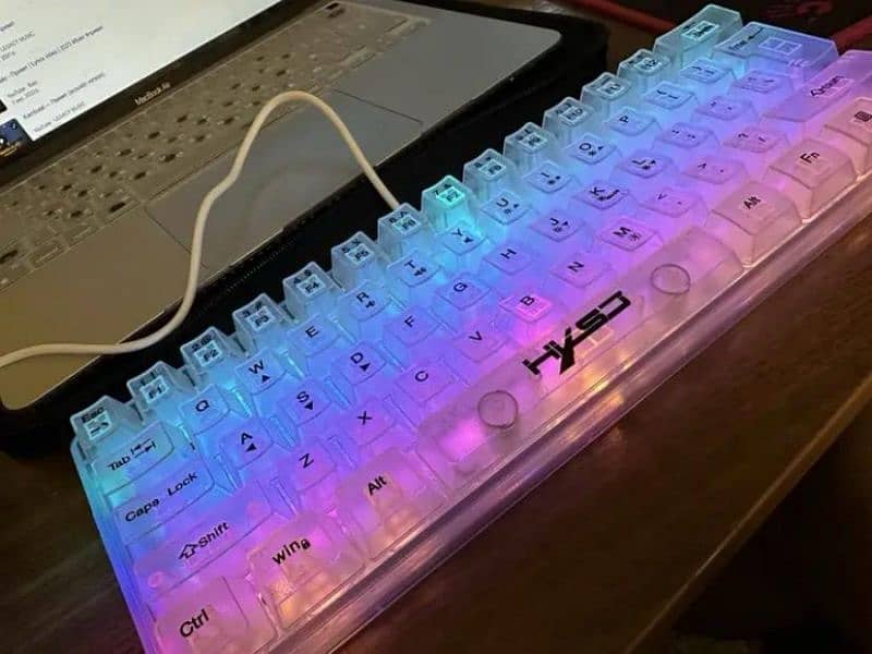 HXSJ V700TM Transparent Gaming Keyboard 0