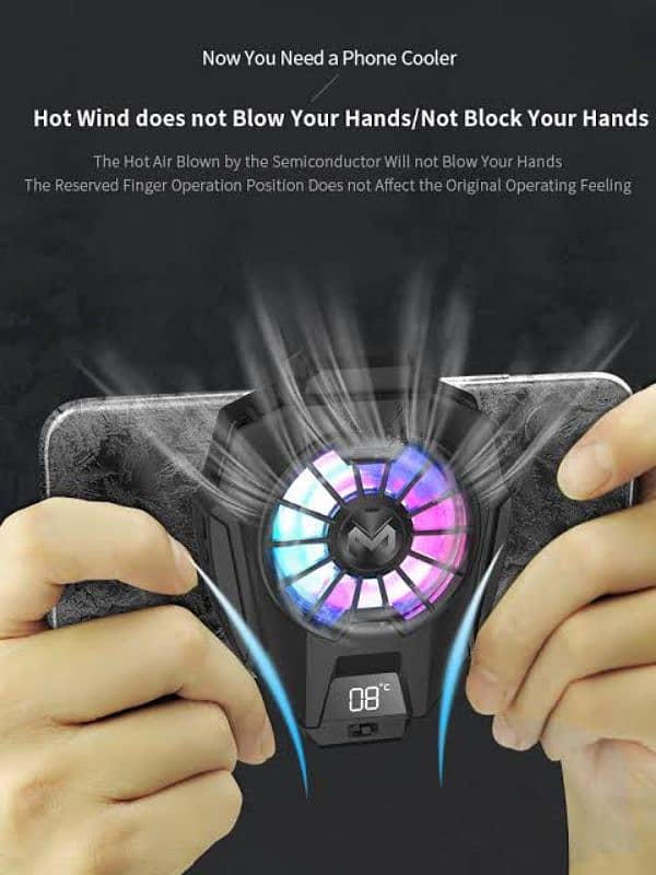 MEMO DL05 Phone Radiator Phone Cooling Fan Case Cold Wind Handle Fan 0
