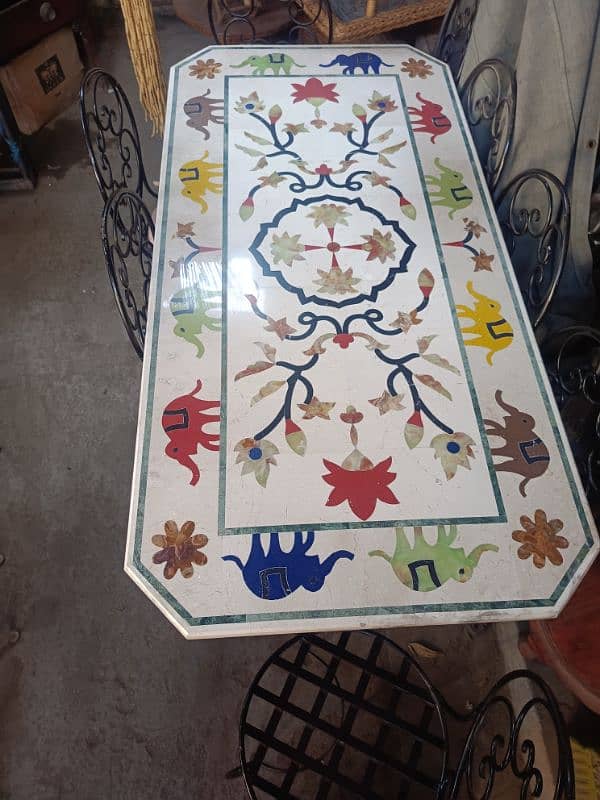 Marble top dining table imported antique Only dining table 0