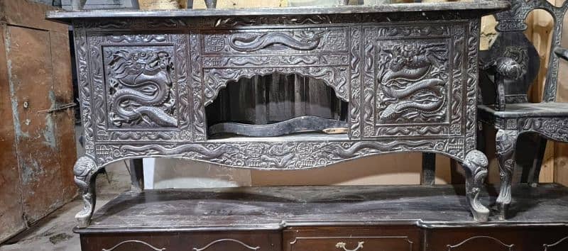 Antique Chinese 1850s side board and dining table antique Imported 2