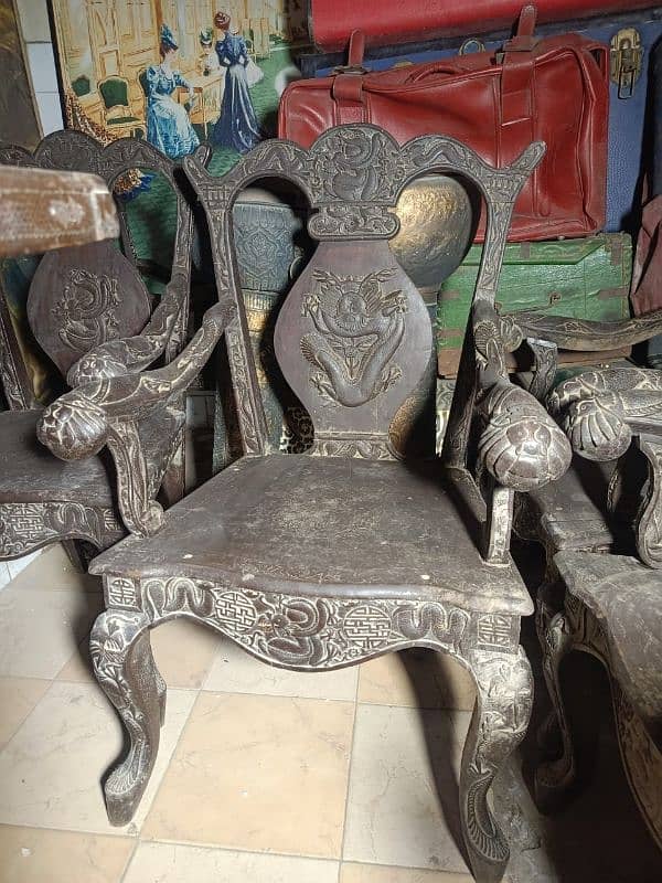 Antique Chinese 1850s side board and dining table antique Imported 6