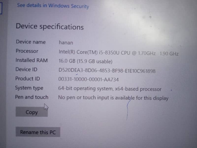 Dell  - Core i5, 8th generation, 16GB RAM,256 SSD- Like New! 6