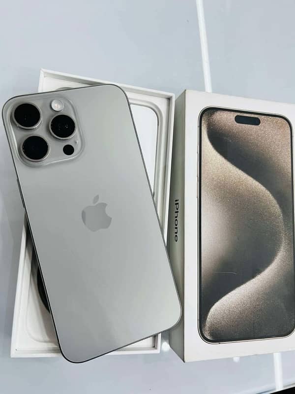 iphone 15 pro max 256gb in warrenty full lush condition just box open 0
