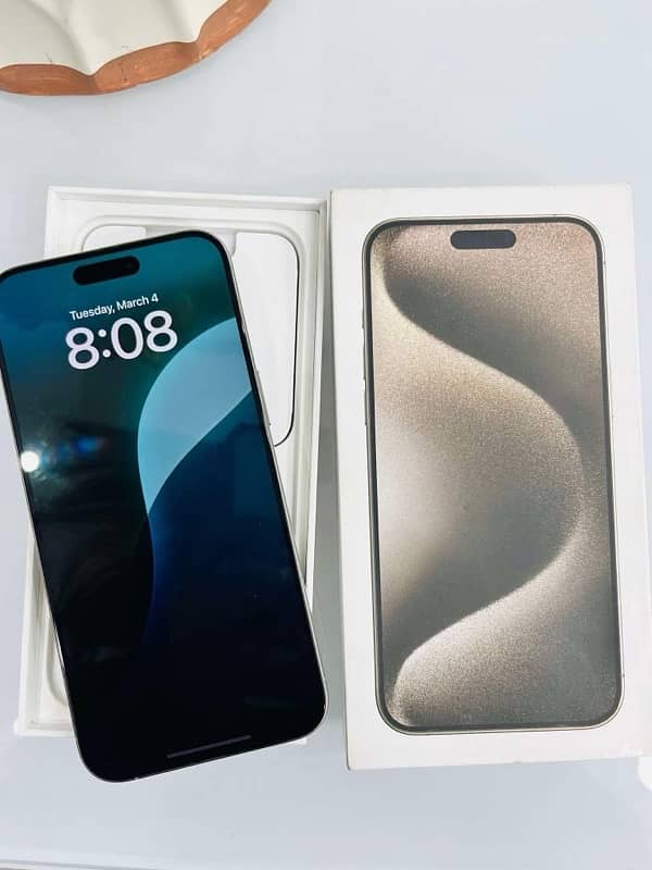iphone 15 pro max 256gb in warrenty full lush condition just box open 3