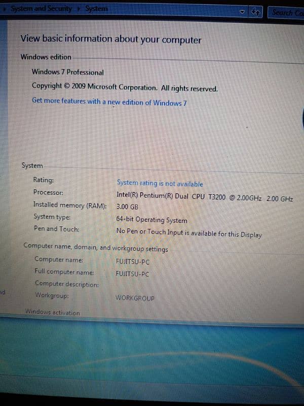 Big Laptop 17 Inch Screen  Amilo Pi 3625 3GB Ram 160 GB Hard Drive 10