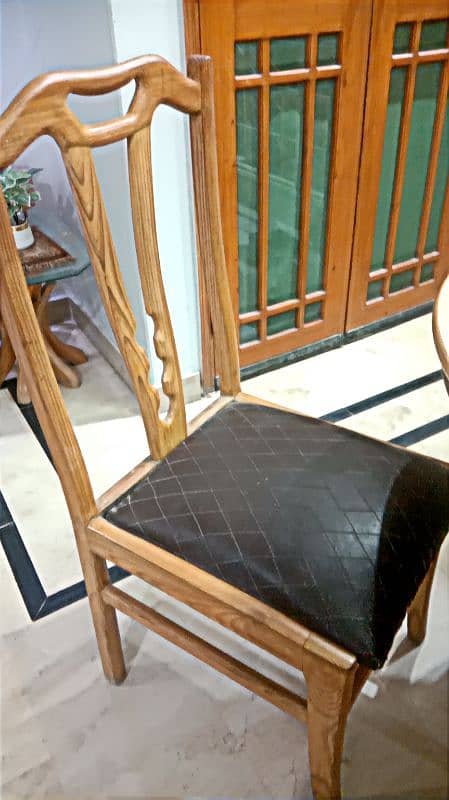 Wooden, Oak Dining Table with 4 Chairs for Sale 2