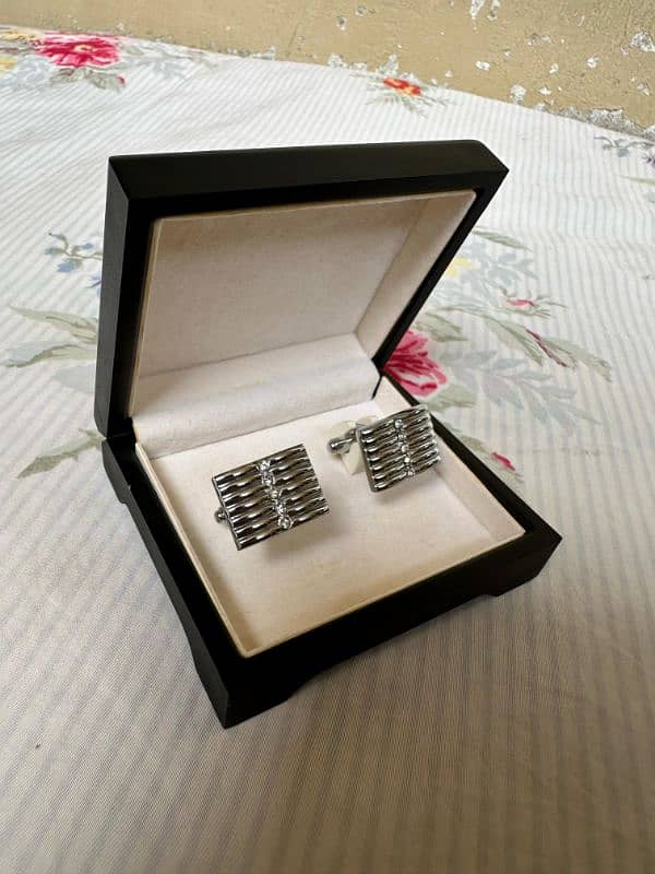 Silver steel stylish quality design wedding cufflinks (stud) for men 0