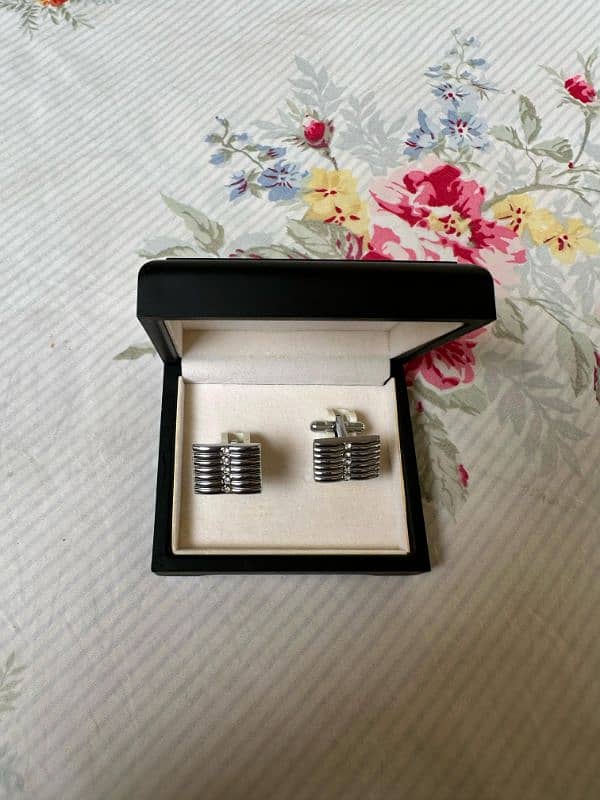 Silver steel stylish quality design wedding cufflinks (stud) for men 1