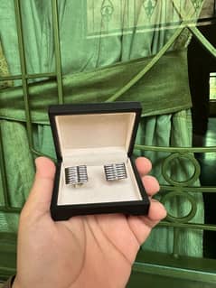 Silver steel stylish quality design wedding cufflinks (stud) for men