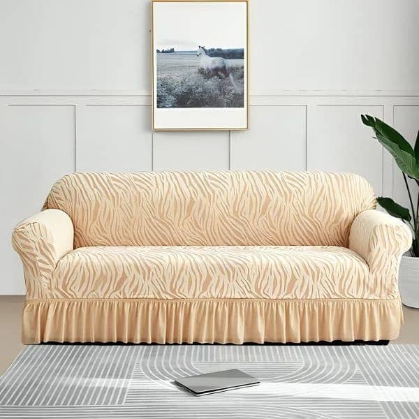 Luxurious velvet 7 seater sofa cover texture brown 7 PC's 0