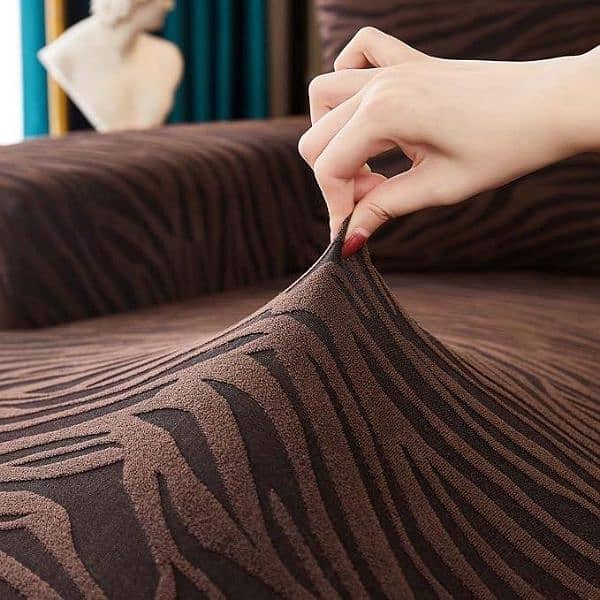 Luxurious velvet 7 seater sofa cover texture brown 7 PC's 8