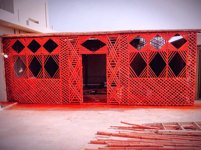 bamboo work,animal shelter,parking shades,wall Partitions,Jafri shade 4
