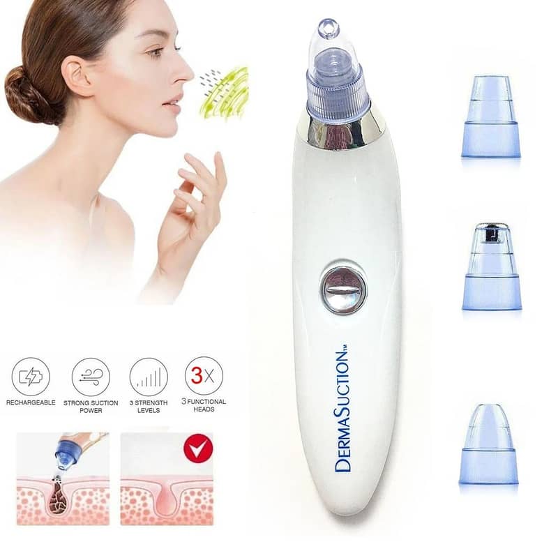 Cell Operated Blackhead Removal Machine Derma Suction 4 in 1 Black He 2