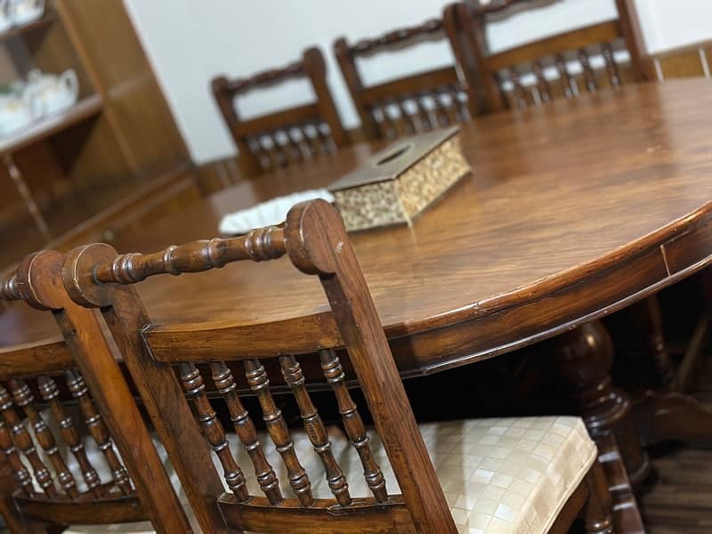 Dining Table with 6 Chairs solid Wood 5