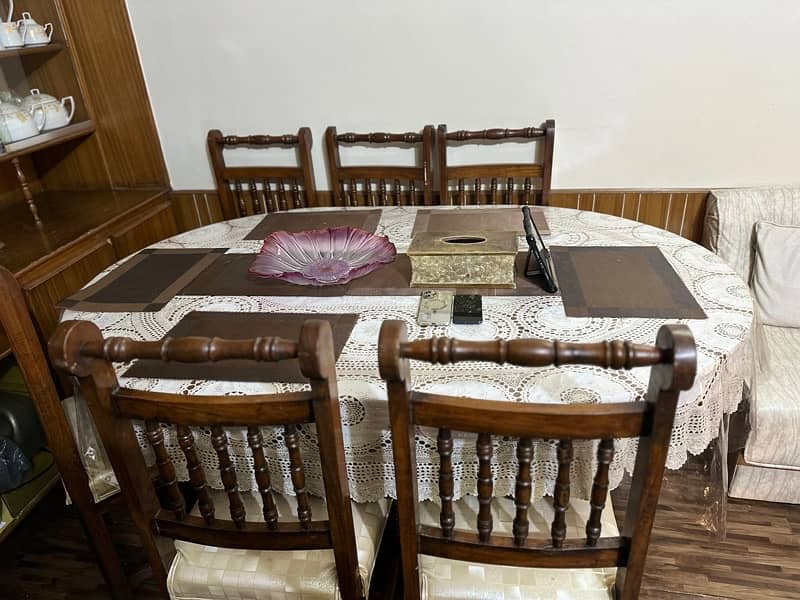 Dining Table with 6 Chairs solid Wood 8