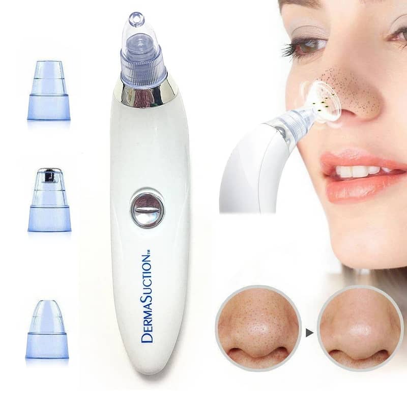 Cell Operated Blackhead Removal Machine Derma Suction 4 in 1 Black He 0