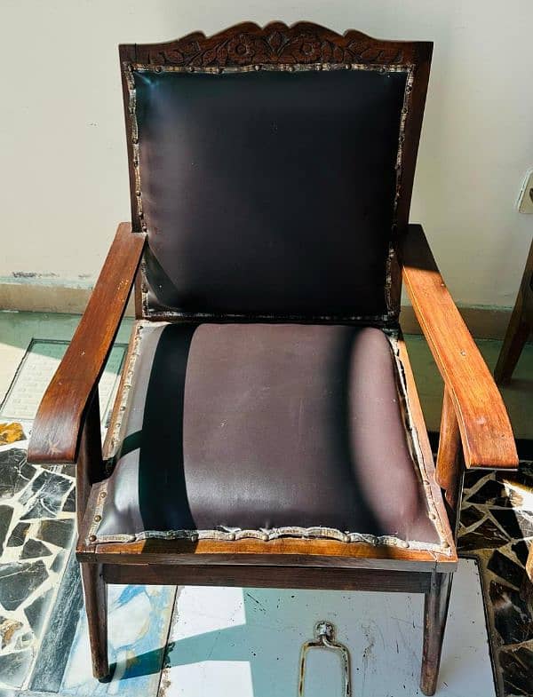 Chair - Wooden Chair - Leather Chair - Chair for sale 0