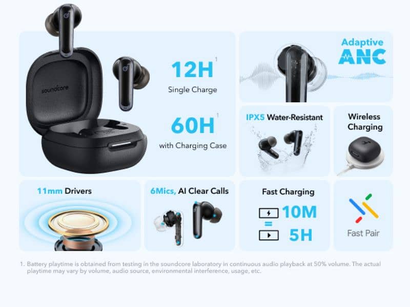 Soundcore P40i true wireless noise-canceling earbuds 3