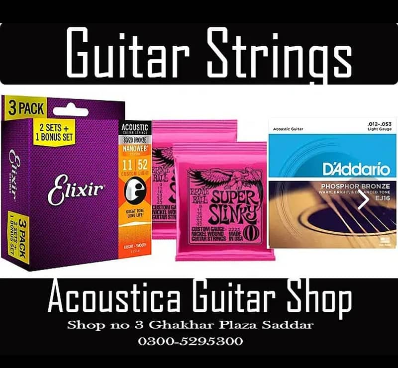 Guitar strings and accessories at Acoustica guitar shop 0