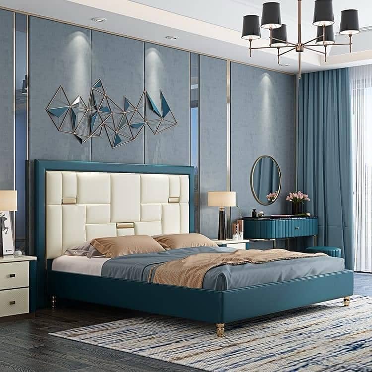 Bed / bed set / king size bed / double bed / poshish bed / side tables 4