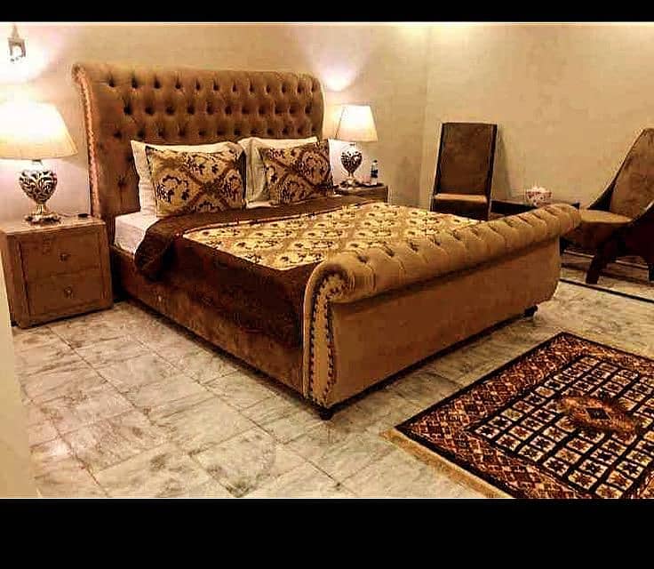 Bed / bed set / king size bed / double bed / poshish bed / side tables 13