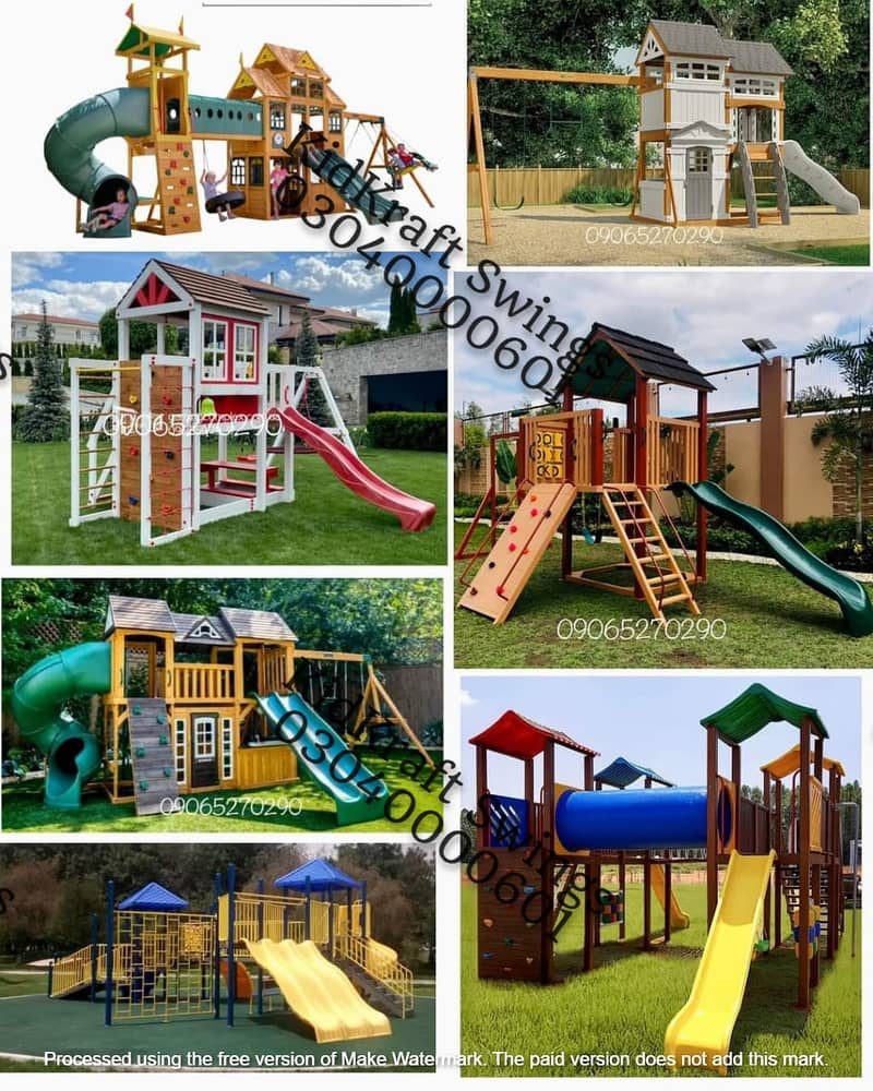 kids Slide/Swings/Kids rides/jhula/Spring rider/jungle gym/gazebo/bar 0
