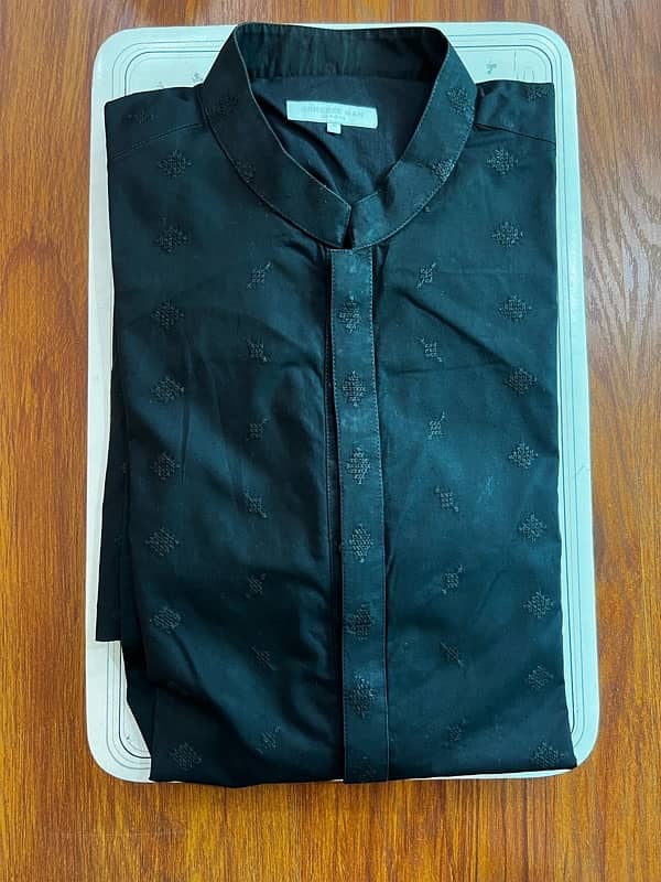 bundle deal: Bareeze Man Kurta with Shahanmeh Waistcoat (Size: Small) 0