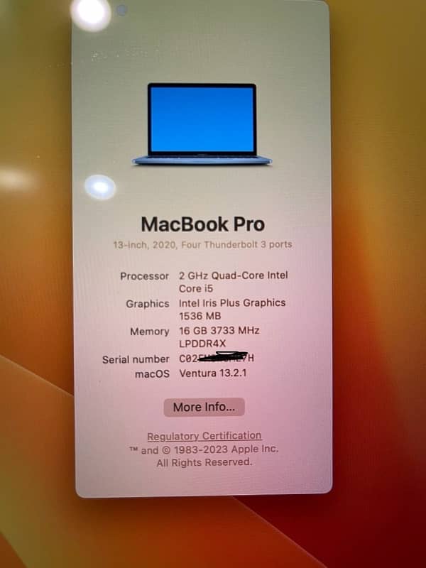 Macbook Pro 2020 13 inch 16GB / 512Gb 2