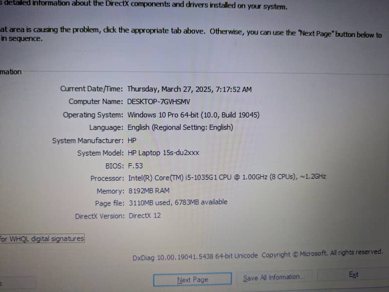 HP i5 10th Gen 8/128 + 1TB - 15 Inch Touch Screen Laptop 10
