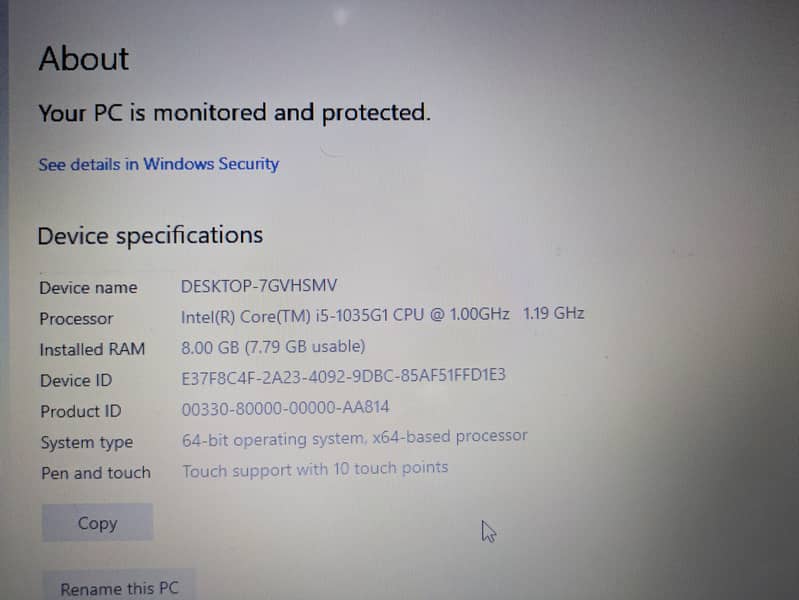 HP i5 10th Gen 8/128 + 1TB - 15 Inch Touch Screen Laptop 11